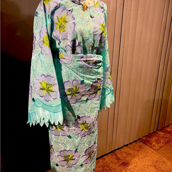 VTG African Nigeria Iro and Buba Womens Lace Set And Headtie - Picture 9 of 9